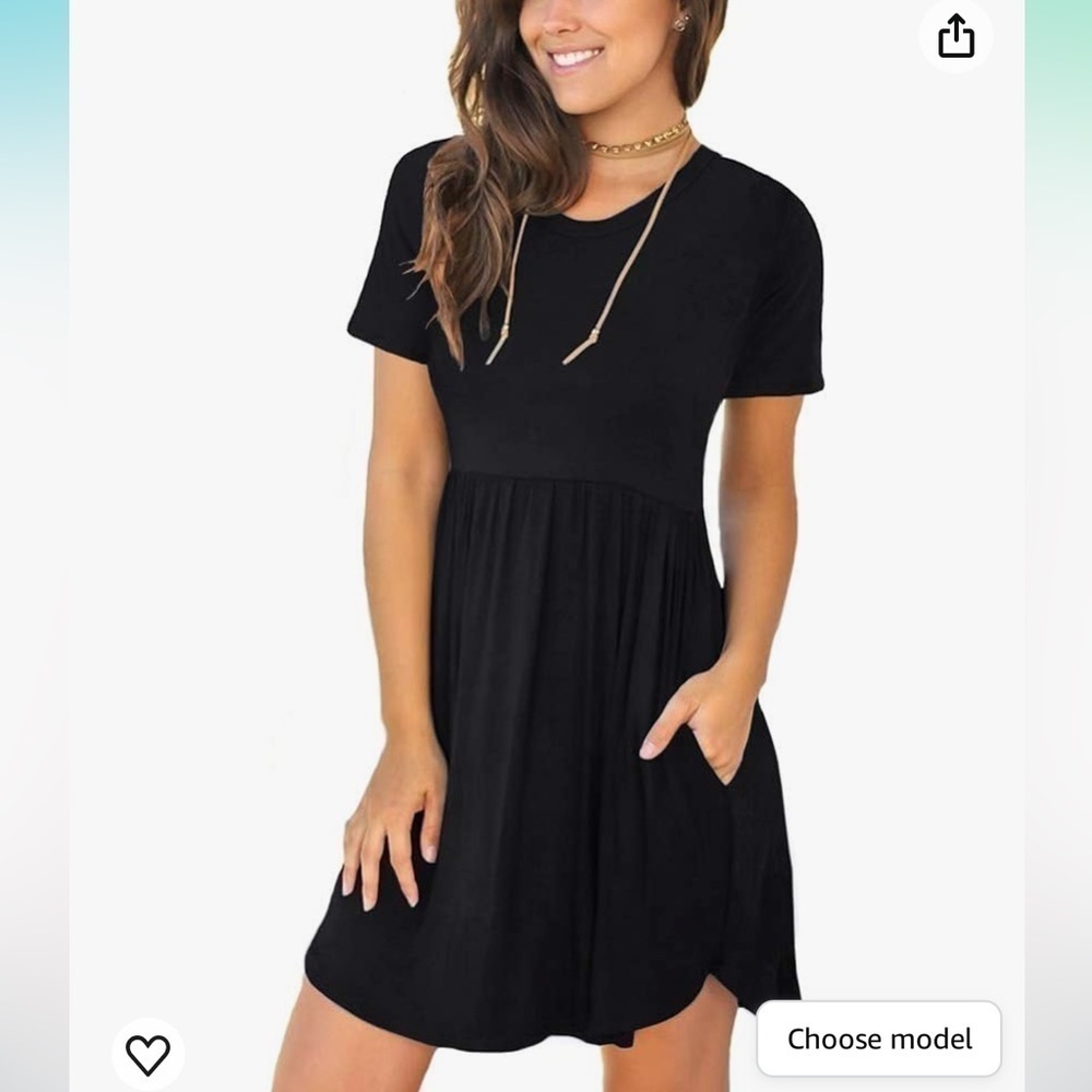 NWT LONGYUAN Short Sleeve Casual Sundress with Pockets